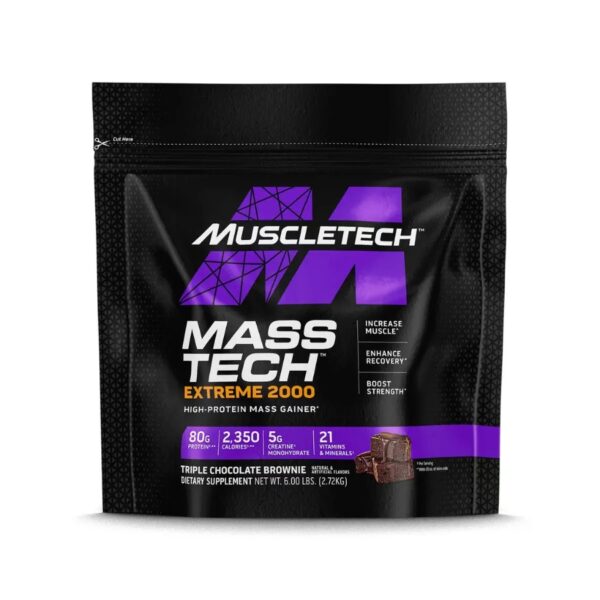Muscletech Mass Tech Extreme 2000, Triple Chocolate Brownie, 6 LB